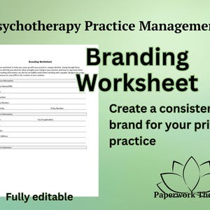 Branding Worksheet - Private Practice Management