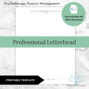 Professional Letterhead - Private Practice Management