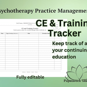 CE & Training Tracker - Private Practice Management