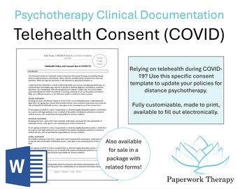 Therapy Form - Telehealth Consent (during COVID)