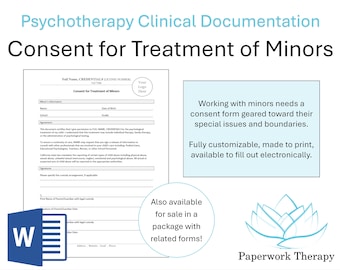 Therapy Form - Consent for Treatment of Minors