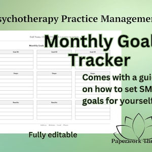 Monthly Goal Tracker - Private Practice Management