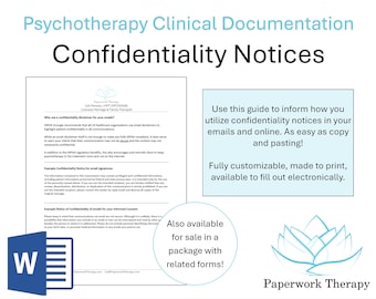 Private Practice Management - Confidentiality Notices