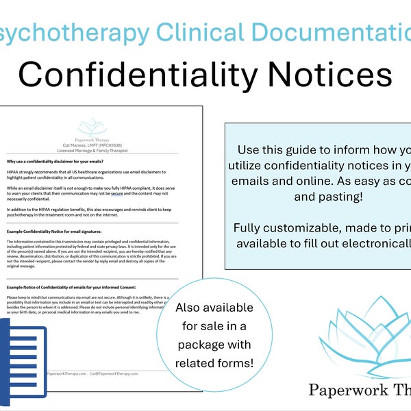 Private Practice Management - Confidentiality Notices