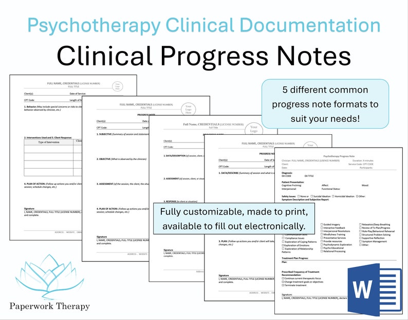 Therapy Forms Progress Notes image 1