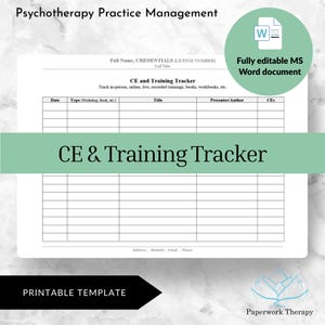CE & Training Tracker - Private Practice Management