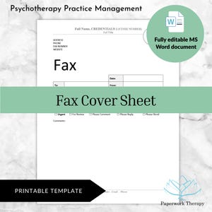 Fax Cover Sheet - Private Practice Management