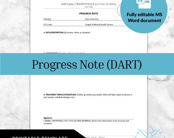Progress Note (DART) - Psychotherapy Clinical Documentation
