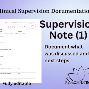 Supervision Session Note 1 - Clinical Supervision Form