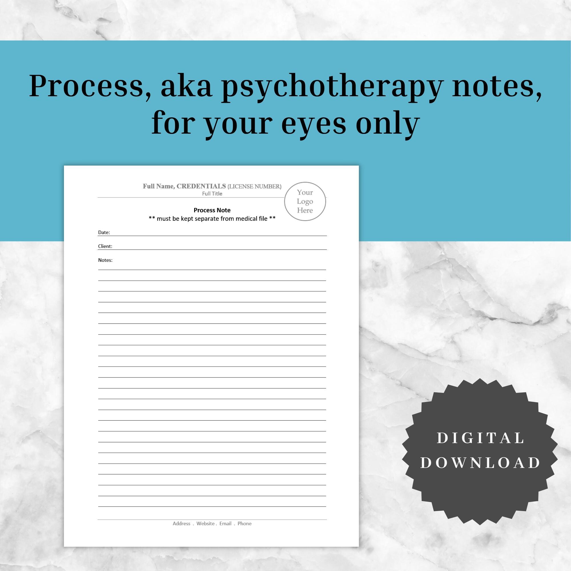 Consultation and Process Notes - Psychotherapy Practice Forms - Etsy