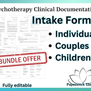 Intake Forms - Psychotherapy Practice Forms
