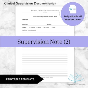 SuperSuperview Session Note 2 - Klinische Aufsichtsformulare