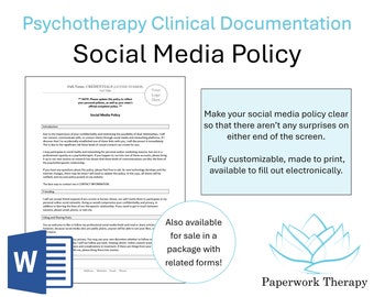 Therapy Form - Social Media Policy