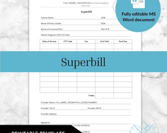 Superbill - Psychotherapy Clinical Documentation