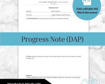 Note de progrès (DAP) - Documentation clinique en psychothérapie
