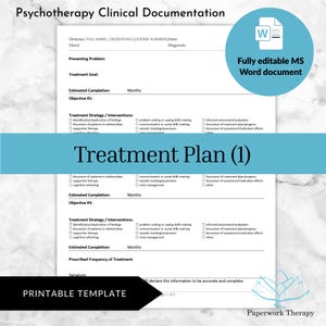 Treatment Plan 1 - Psychotherapy Clinical Documentation
