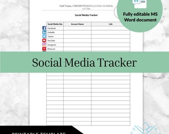 Social Media Tracker - Private Practice Management
