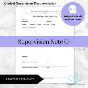 Superview Session Note 1 - Klinisches Aufsichtsformular