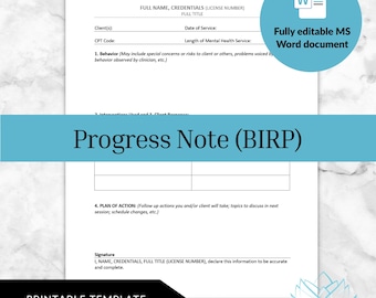 Note de progrès (BIRP) - Documentation clinique en psychothérapie