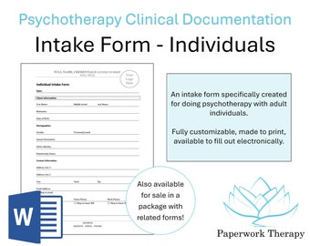 Therapy Form - Intake Form (Individuals)