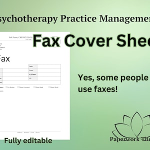 Fax Cover Sheet - Private Practice Management