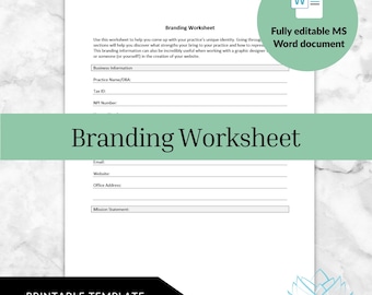 Branding Worksheet - Private Practice Management