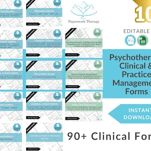 Psychotherapy Forms: Clinical Practice & Private Practice Management (Editable Word)