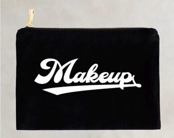 VINTAGE Pink, Natural or Black Makeup Cosmetic Bag - Pretty Cosmetic Bag | Makeup Accessories | Travel Cosmetic Bag | Beauty Essentials