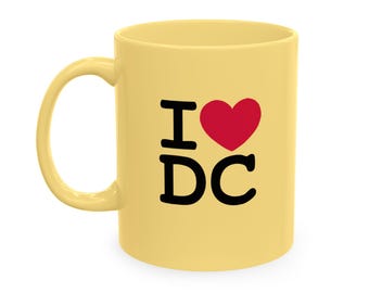 I Love DC Mug, Washington DC Gift, District of Columbia Coffee Mug, 11 oz