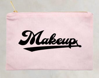 VINTAGE Pink, Natural or White Makeup Cosmetic Bag - Pretty Cosmetic Bag Makeup Accessories Travel Cosmetic Bag Beauty Essentials
