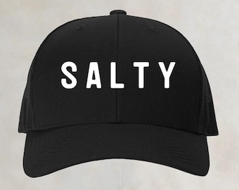 Salty Trucker Hat, Retro Trucker Hat, Beach Trucker Hat, Beach Girl, Lake Trucker Hat, Salty Embroidered Hat, Summer Vibes Trucker Hat