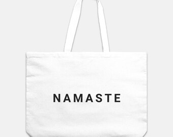 Namaste Oversized Tote | Canvas Tote Bag | Gift for Her | Travel Tote Bag | Yoga Bag | Pool Bag | Weekend Bag | Pilates Tote Bag