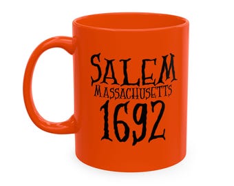 Salem Massachusetts 1692, Witch Trials Mug, Halloween Girls Gift, 11 oz