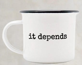 It depends Vintage-Inspired Camp Mug, Law Student Mug, Law School Mug, Gift For Lawyer, 10oz