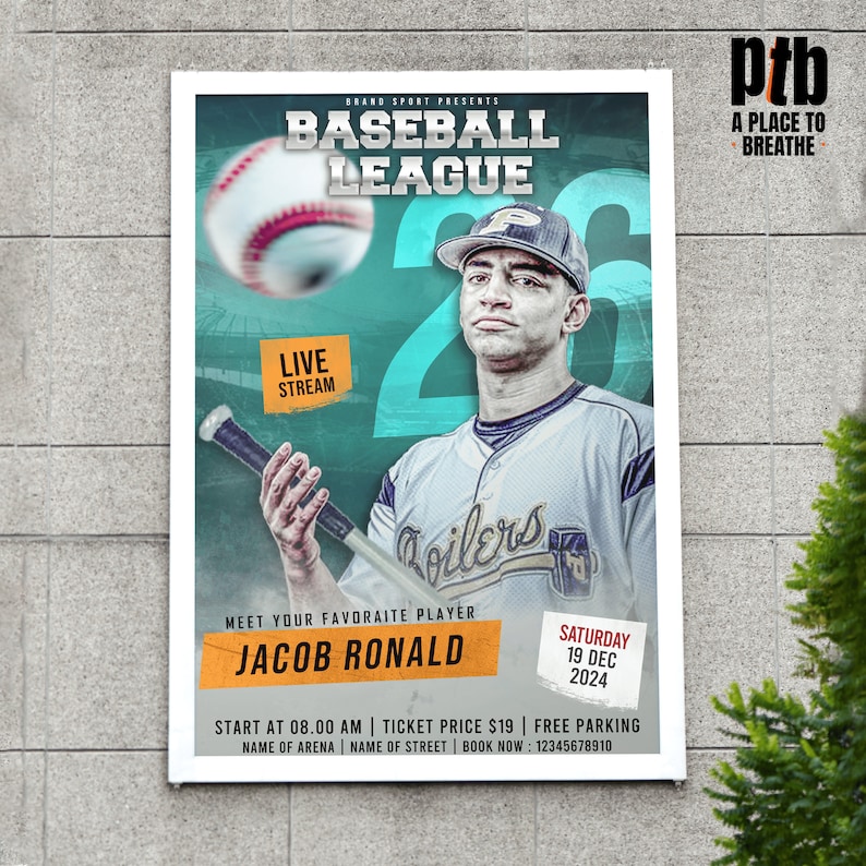 Photoshop Softball Poster Template, Sports Poster Psd Template, Senior ...