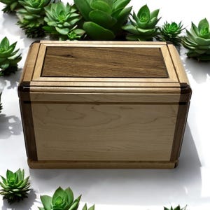 Wooden Cremation Urn Memorial Maple Walnut Funeral Box for Human Ashes Handcrafted Wood Burial Urn Adult Ashes Memory Celebration of Life