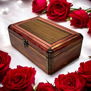 Cedar Box Walnut Wooden Urn Handmade Burial Box Cremation Urn for Ashes Funeral Minimalist Urn Wood Box for Human Ashes Beautiful Urn Ashes
