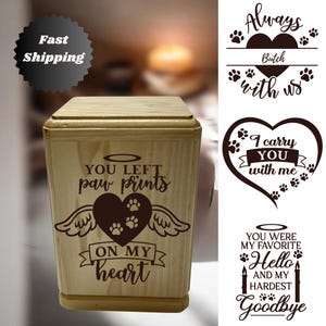 Cremation Urn Dog-Wooden Dog Ashes Box-Pet Memorial Personalized Urn-Dog Urn for Ashes-Dog Memorial Urn-Keepsake Pet Memory Box-Pet Ashes
