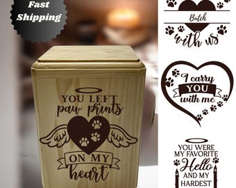 Handcrafted Wooden Dog Cremation Urn: Personalized Pet Memorial