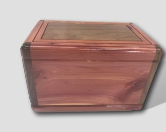 Keepsake Cedar Box Walnut Wooden Urn Handmade Burial Box Cremation Urn for Ashes Funeral Minimalist Urn Wood Box for Human Ashes