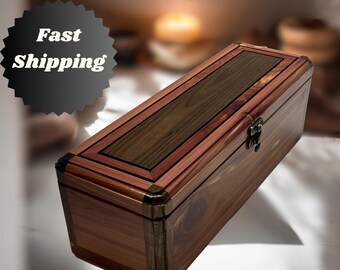 Personalized Cedar Wine Box, Realtor Closing Gift, Housewarming Present