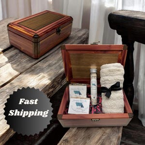 Birthday Wooden Spa Box-Soap Gift Box for Birthday-Birthflower Gift Box for Women-Bday Present for Best Friend-Birthday Gift for Wife