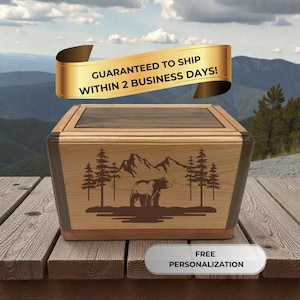 Aromatic Red Cedar/Cherry/Maple/Hickory Walnut Wooden Urn Handmade Burial Box Cremation Urn Funeral Box Urn for Ashes