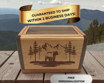 Aromatic Red Cedar/Cherry/Maple/Hickory Walnut Wooden Urn Handmade Burial Box Cremation Urn Funeral Box Urn for Ashes