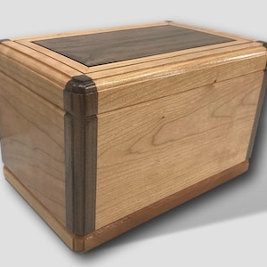Wooden Urn Cherry Box Walnut Wood Urn Handmade Burial Box Cremation Funeral Urn for Ashes Adult Box USA