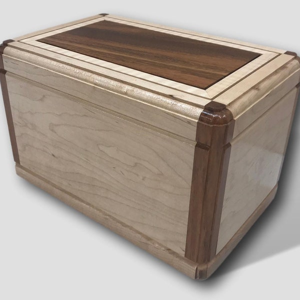 Rare Maple Wooden Burial Urn Handmade Box Burial Cremation Box Funeral Urn Very Unique Urn Only Two Built Made in USA Beautiful Wood Urn