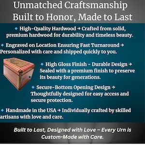 Cherry walnut cremation urn handcrafted funeral wooden urn premium hardwood burial urn wooden cremation box engraved urn urn for adults urn for mom memorial tribute