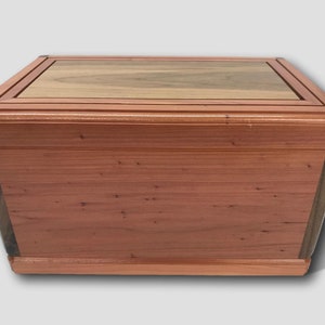 Large Red Cedar Walnut Wooden Companion Handmade Burial Cremation Funeral Urn