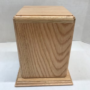 Wooden Urn Oak Funeral Box for Ashes Cremation Urn Traditional Handmade Urn Affordable Minimalist Box Funeral Urn Burial Wood Urn USA
