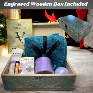 Gift Box for Women-Stress Relief Gift-Care Package for Her-Wooden Friend Gift-Mental Health Package for Her-Wooden Gift Box for Her